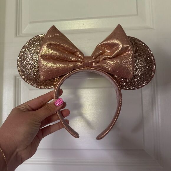 Accessories - Rose Gold Glitter Disney Minnie Mouse Ears Headband